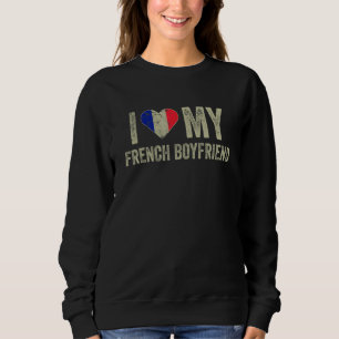 Sudadera Amo a mi novio francés, novia de bandera de Franci