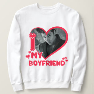 Sudadera Amo a mi novio Valentines Personalizado de corazón