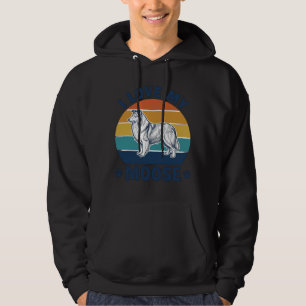 Sudadera Amo a mi perro alce Diseño de grabado retro_1