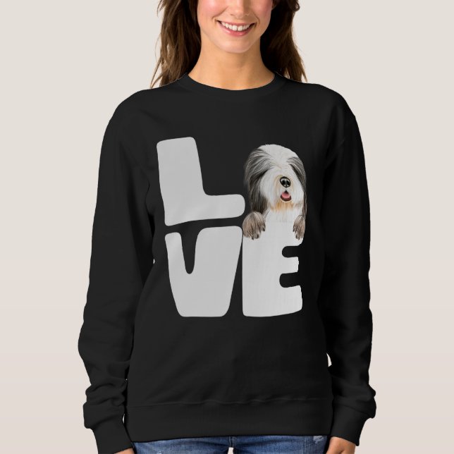 Sudadera Amo a mi perro Bearded Collie (Anverso)