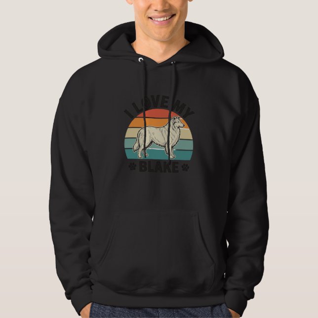 Sudadera Amo a mi perro Blake Diseño de grabado retro_1 (Anverso)