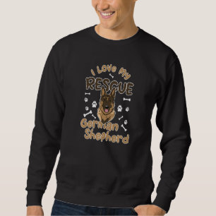 Sudadera Amo a mi perro de raza pastor alemán rescatado Ani