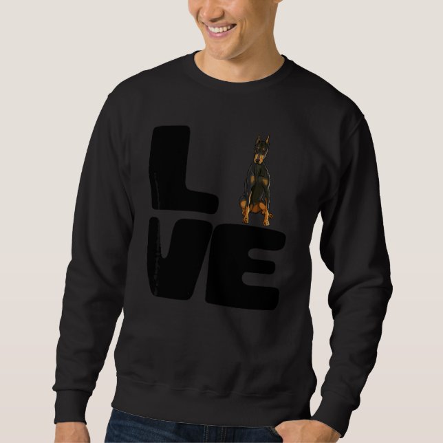 Sudadera Amo a mi perro Doberman Pinscher (Anverso)