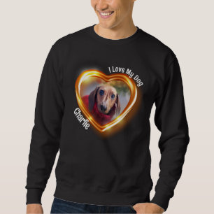 Sudadera Amo a mi perro mascota corazón brillante
