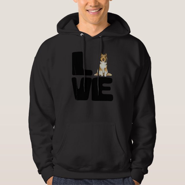 Sudadera Amo a mi perro pastor de Shetland (Anverso)