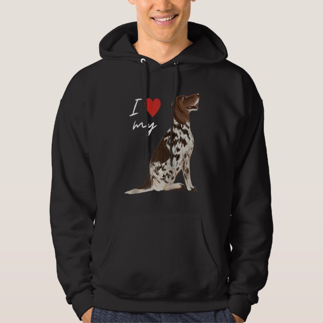 Sudadera Amo a mi perro Pointer Inglés de hígado y blanco R (Anverso)