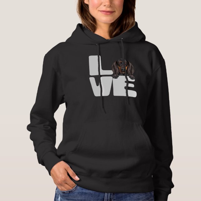 Sudadera Amo a mi perro sabueso negro y caoba (Anverso)