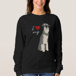 Sudadera Amo a mi perro schnauzer gris y blanco