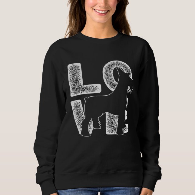 Sudadera Amo a mi perro schnauzer miniatura Tema (Anverso)