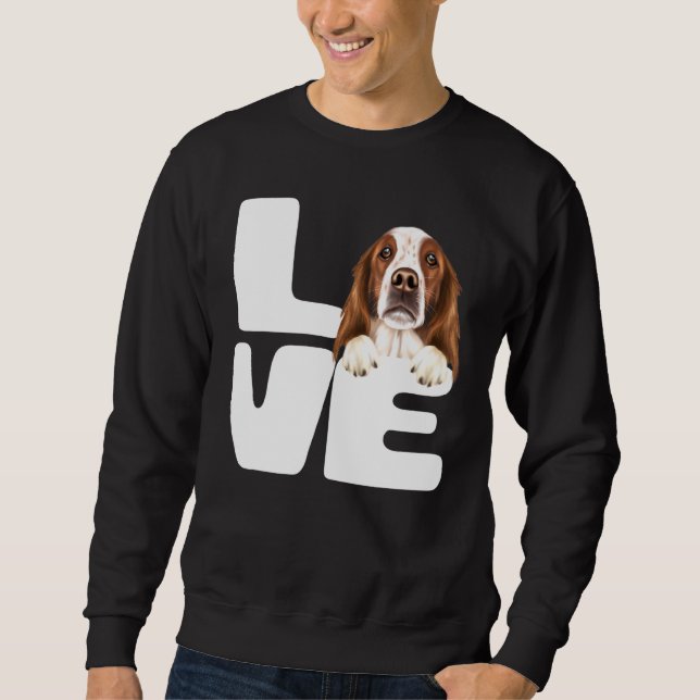 Sudadera Amo a mi perro Setter Irlandés Rojo y Blanco (Anverso)