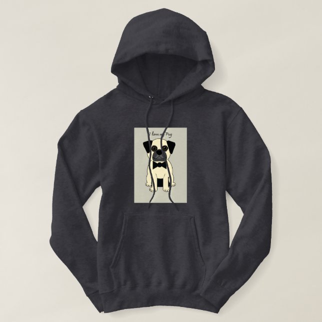 Sudadera Amo a mi Pug (Diseño del anverso)