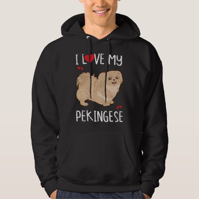 Sudadera Amo a mi raza de perro pequinés (Anverso)