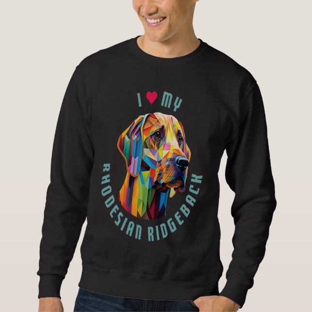 Sudadera Amo a mi Rhodesian Ridgeback RR (Anverso)
