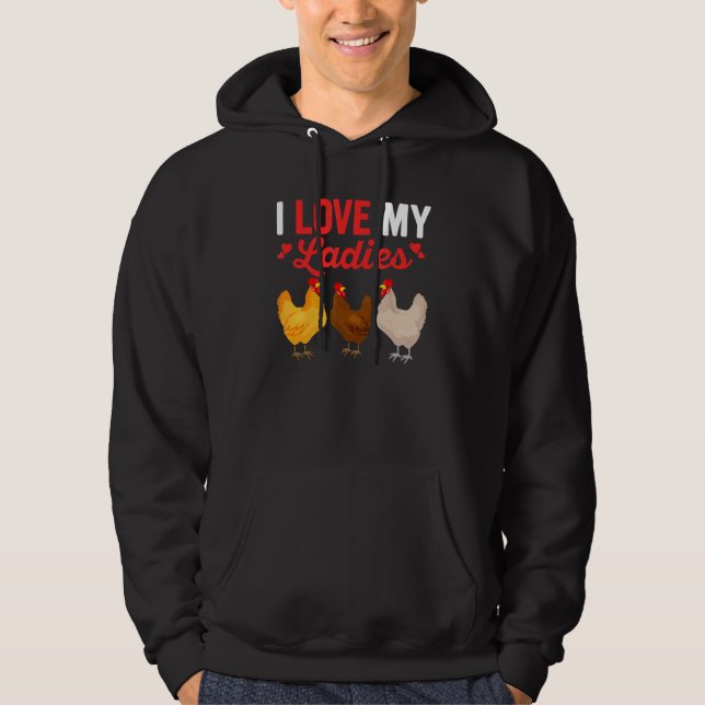 Sudadera Amo A Mis Damas Hen Cultivando Papi De Pollo (Anverso)
