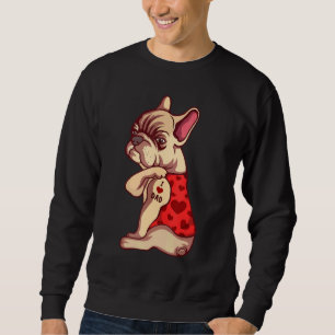 Sudadera Amo a papá Perro Tatuaje Inglés Bulldog Bul Francé