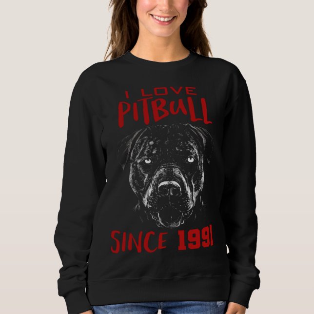 Sudadera Amo a pitbull desde 1991 (Anverso)