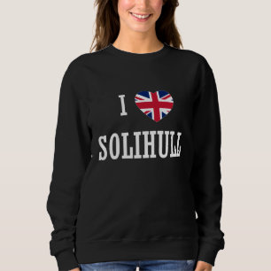 Sudadera Amo a Solihull Inglaterra Unión Jack Flag Heart En