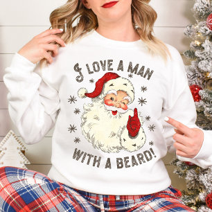 Sudadera Amo a un hombre con una barba de Navidades de Sant