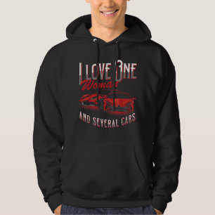 Sudadera Amo a una mujer y a varios camiones Amante de coch