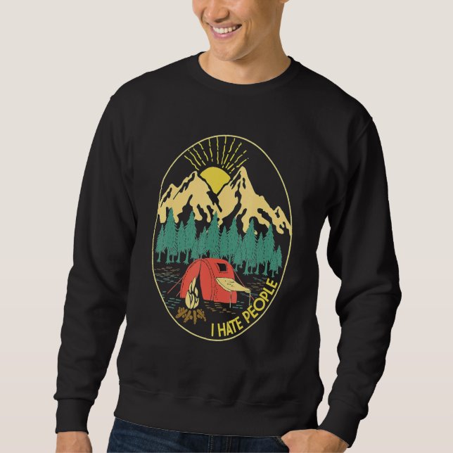 Sudadera Amo Acampar Odio Gente   Acampada (Anverso)