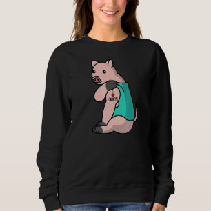 Sudadera Amo al abuelo Tattoo Mascota del abuelo del cerdo