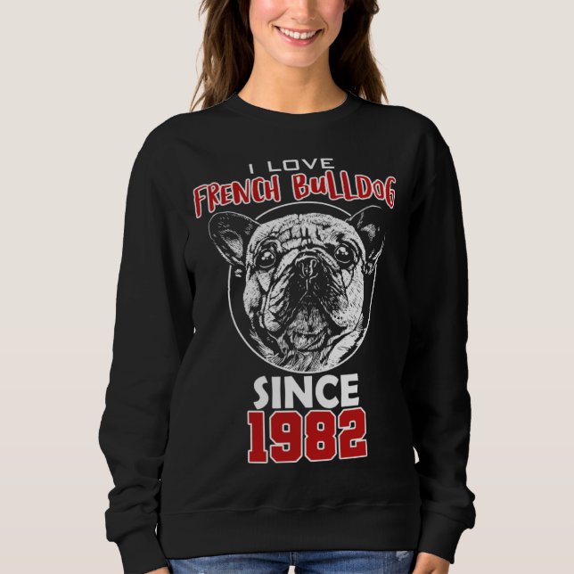 Sudadera Amo al bulldog francés desde 1982 (Anverso)