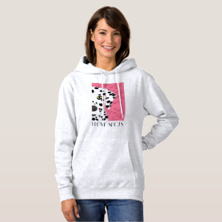 Sudadera "Amo al Dalmatian de los puntos" - rosados, negro