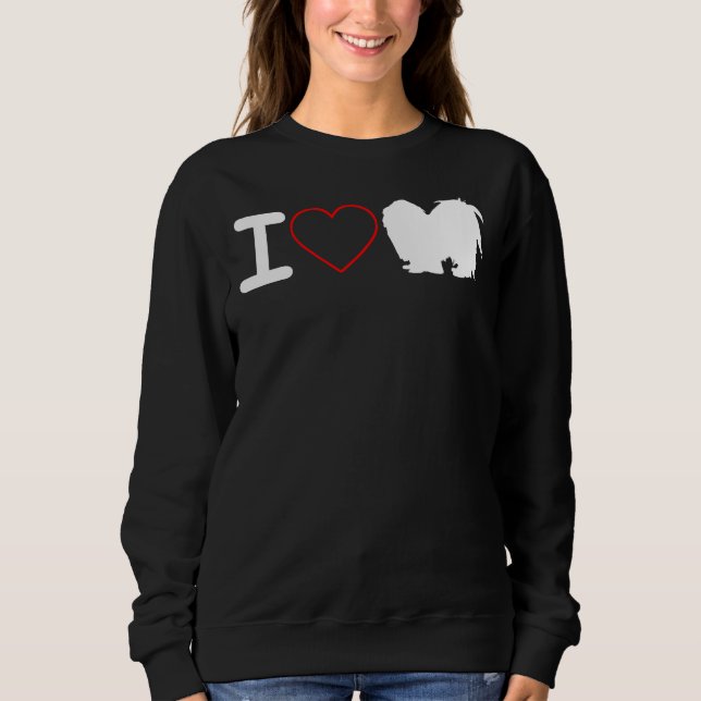 Sudadera Amo al Perro Shih Tzu Me Encanta El Corazón (Anverso)