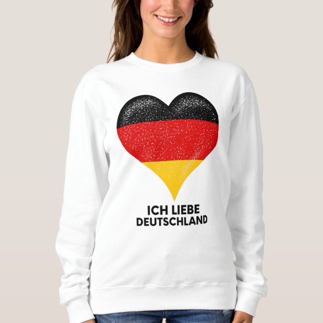Sudadera Amo al pueblo alemán y al país alemán Corazón (Anverso)