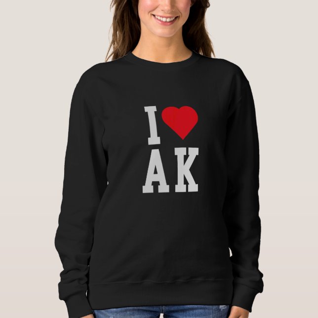 Sudadera Amo Alaska  AK  Recuerdo  Clásico (Anverso)