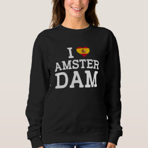 Sudadera Amo Ámsterdam divertida broma de la bandera de Esp