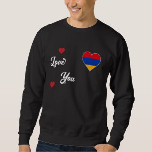 Sudadera Amo Armenia con bandera de Armenia en corazón de A