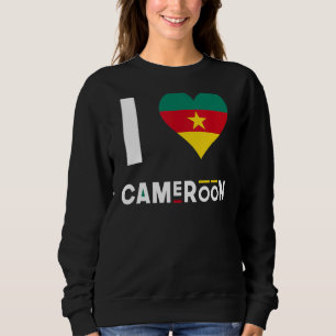 Sudadera Amo Camerún Bandera Camerunesa Corazón África Cam