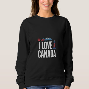 Sudadera Amo Canadá Hoja de Arce Montañas Faro