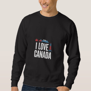 Sudadera Amo Canadá Hoja de Arce Montañas Faro