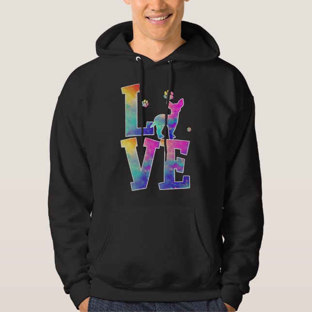Sudadera Amo Chihuahua Tie Dye Perro Arcoiris (Anverso)