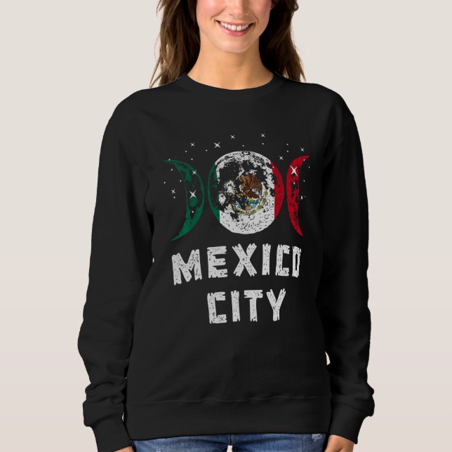 Sudadera Amo Ciudad de México Vacaciones Bandera de México  (Anverso)