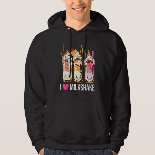 Sudadera Amo Cono De Batido De Leche Chocolate Postre Dulce (Anverso)