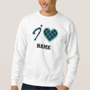 Sudadera Amo… Corazón, tela escocesa