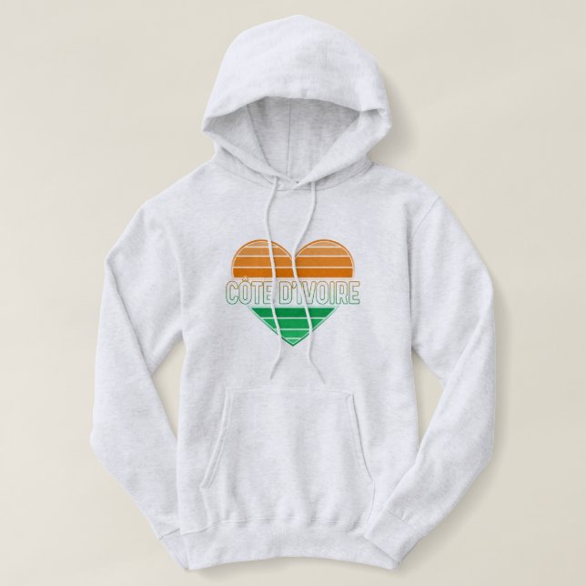 Sudadera Amo Costa de Marfil, Costa de Marfil corazón (Diseño del anverso)