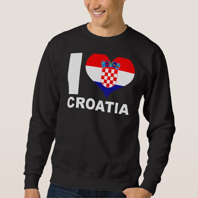 Sudadera Amo Croacia Bandera del Corazón (Anverso)