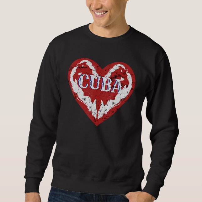 Sudadera Amo Cuba La Isla De La Vida Del Heartland Formando (Anverso)