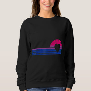 Sudadera Amo del corazón retro Lgbtq Bandera Bisexual Orgul