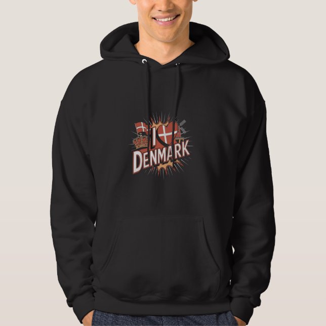 Sudadera Amo Dinamarca Bandera Danesa (Anverso)