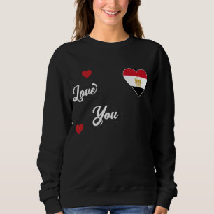 Sudadera Amo Egipto con bandera egipcia en el corazón de Eg