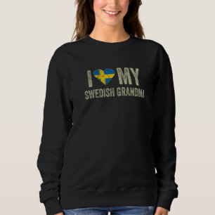 Sudadera Amo el amor de mi abuela sueca Suecia Bandera de l