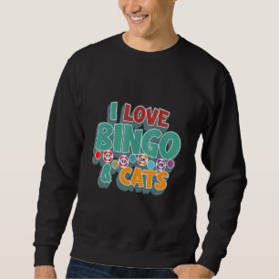 Sudadera Amo el bingo y los gatos Bingo de animales lindos