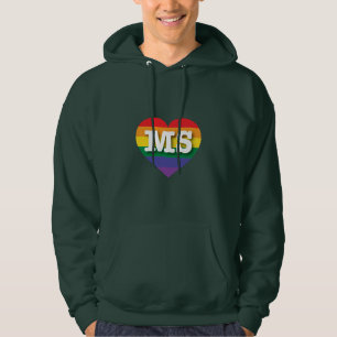 Sudadera Amo el corazón arcoiris de Misisipi