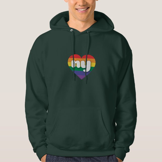 Sudadera Amo el corazón arcoiris de Nueva York (Anverso)
