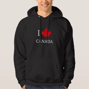 Sudadera Amo el corazón de la hoja de arce de Canadá Día Te